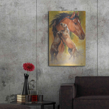 Luxe Metal Art 'Mustang' by Barbara Keith, Metal Wall Art,24x36