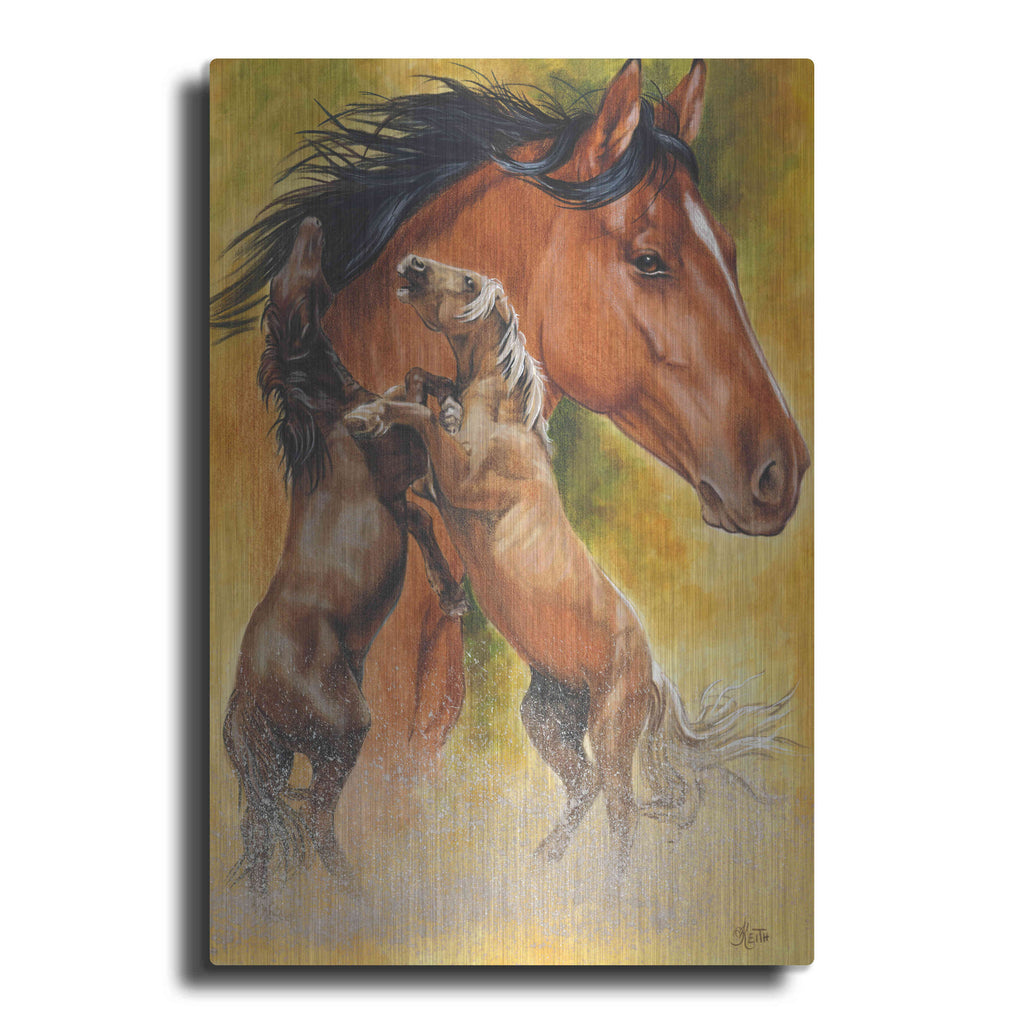 Luxe Metal Art 'Mustang' by Barbara Keith, Metal Wall Art