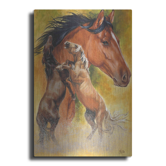 Luxe Metal Art 'Mustang' by Barbara Keith, Metal Wall Art