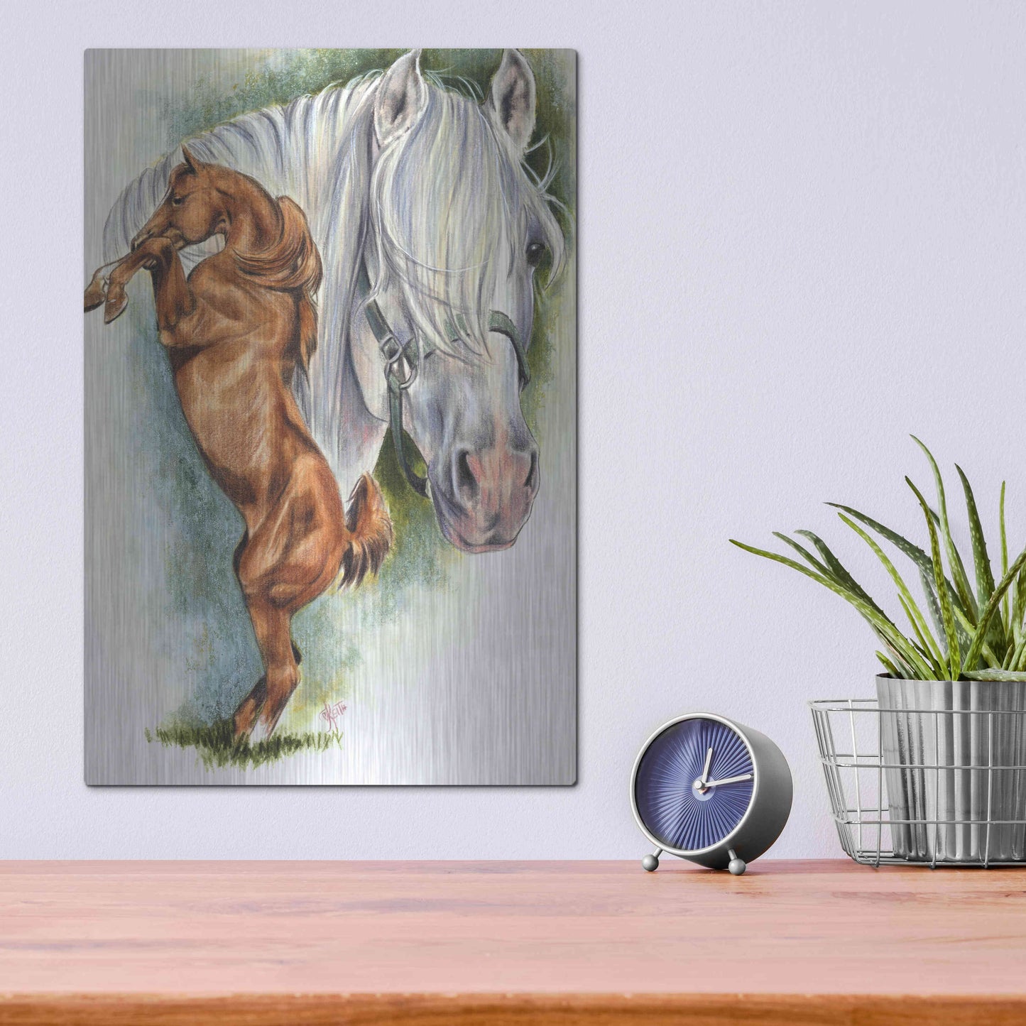 Luxe Metal Art 'Andalusian - Spanish Mustang' by Barbara Keith, Metal Wall Art,12x16
