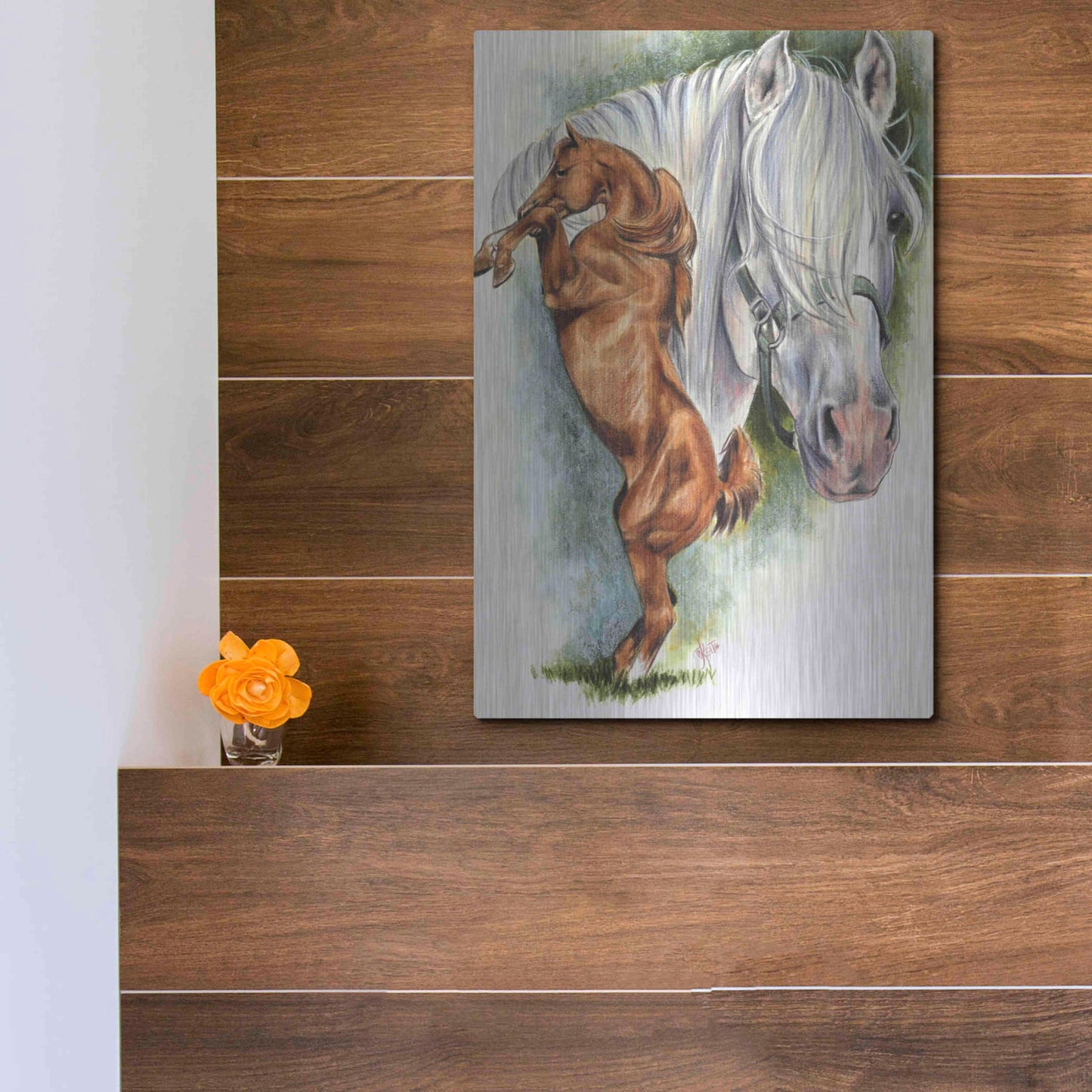 Luxe Metal Art 'Andalusian - Spanish Mustang' by Barbara Keith, Metal Wall Art,12x16