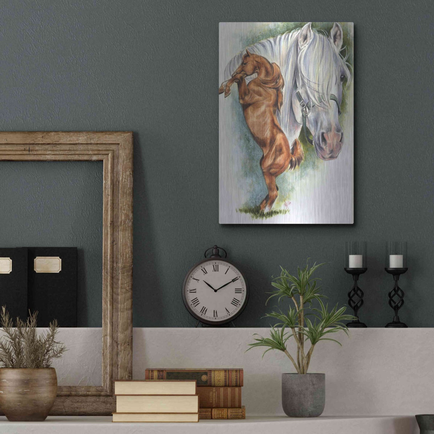 Luxe Metal Art 'Andalusian - Spanish Mustang' by Barbara Keith, Metal Wall Art,12x16