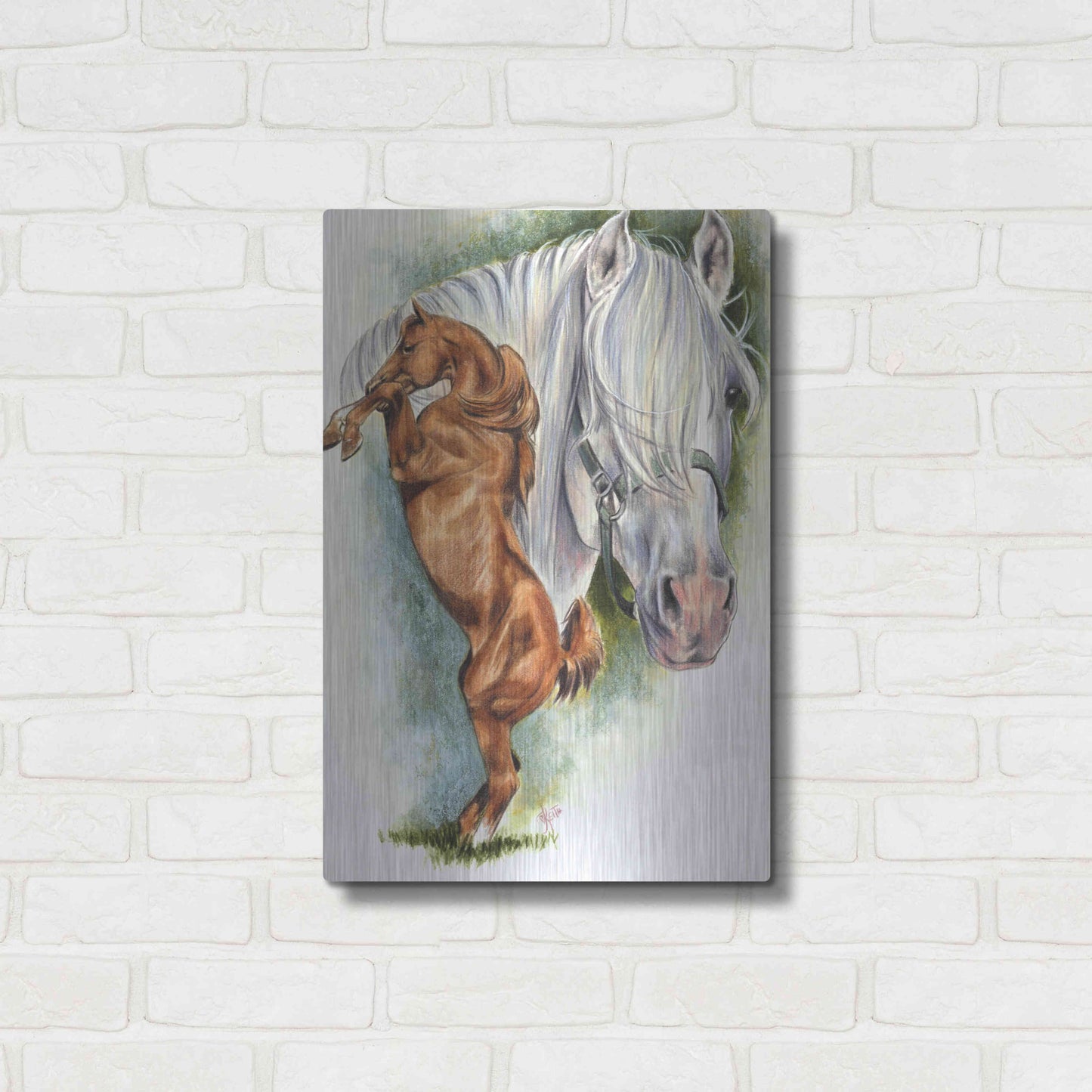 Luxe Metal Art 'Andalusian - Spanish Mustang' by Barbara Keith, Metal Wall Art,16x24