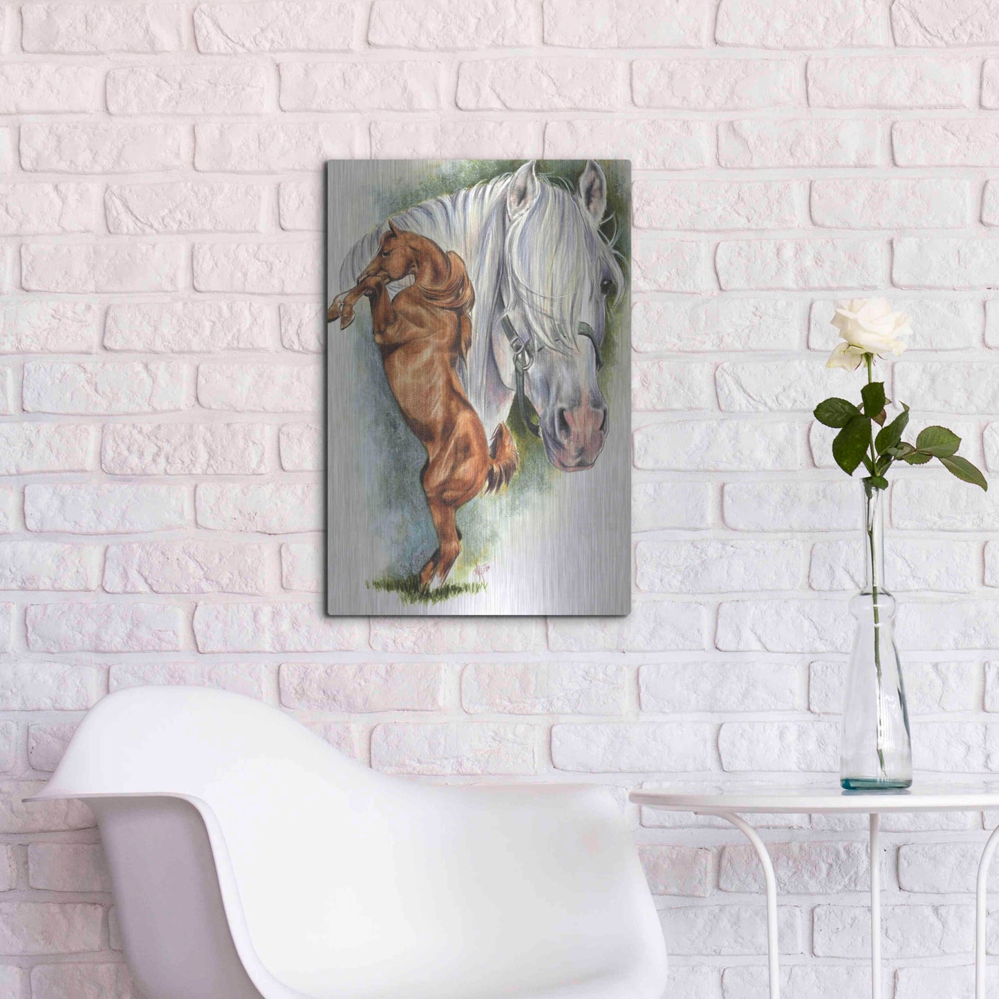 Luxe Metal Art 'Andalusian - Spanish Mustang' by Barbara Keith, Metal Wall Art,16x24