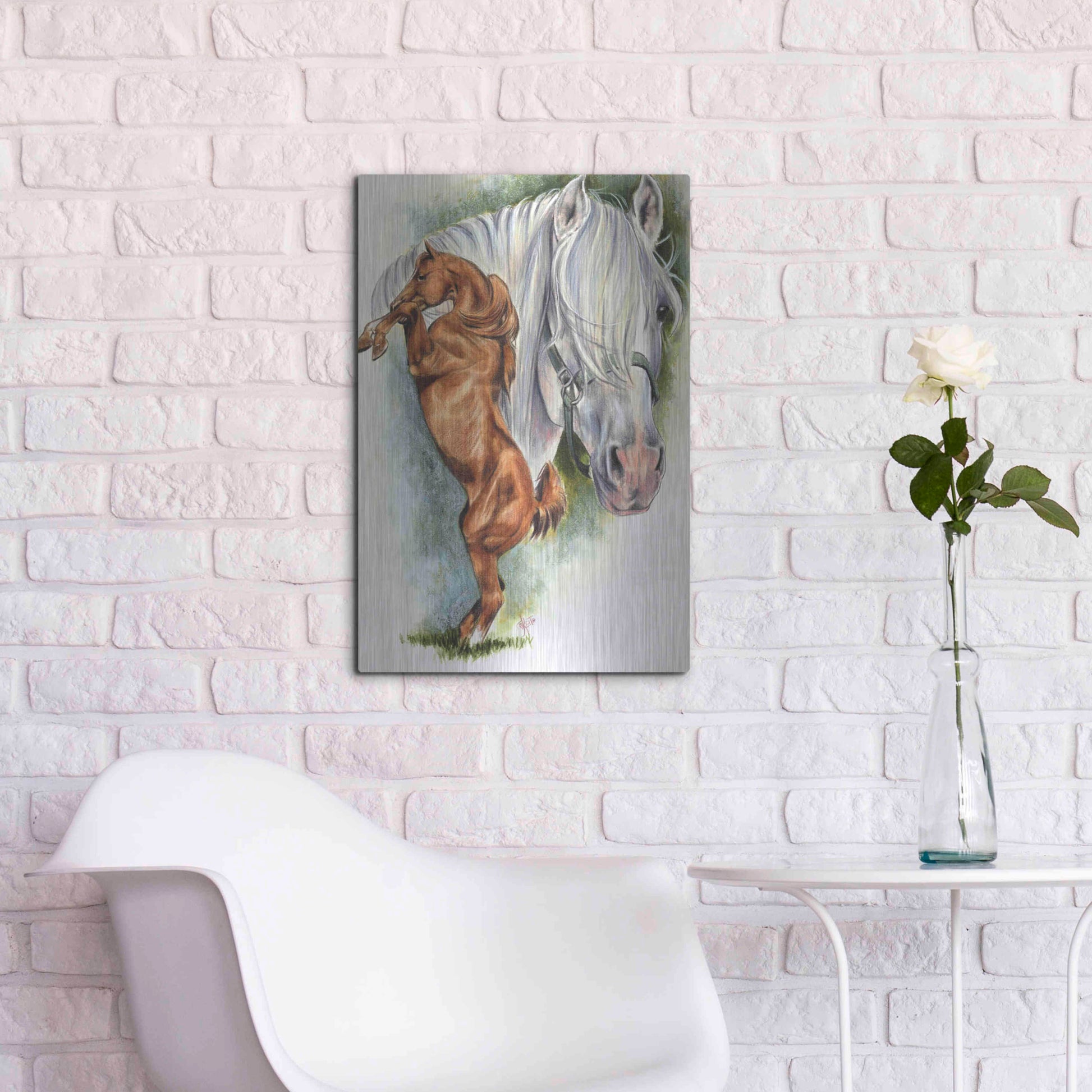 Luxe Metal Art 'Andalusian - Spanish Mustang' by Barbara Keith, Metal Wall Art,16x24