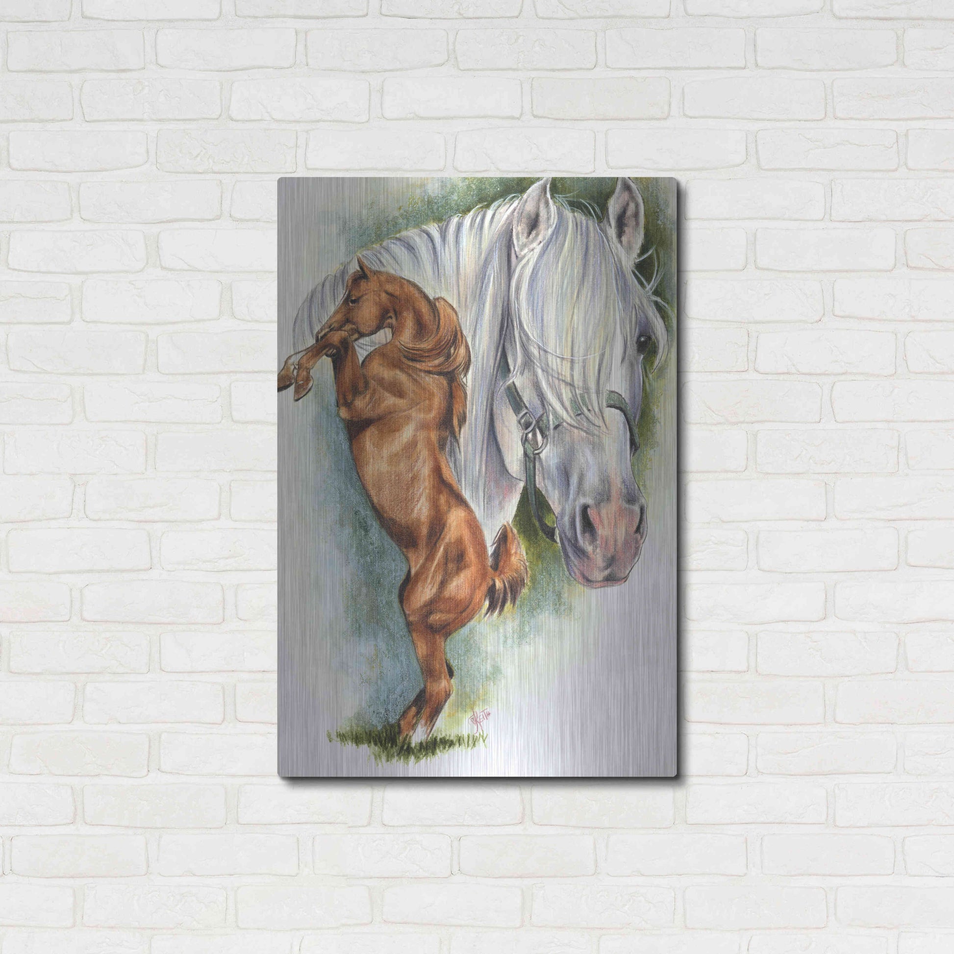 Luxe Metal Art 'Andalusian - Spanish Mustang' by Barbara Keith, Metal Wall Art,24x36