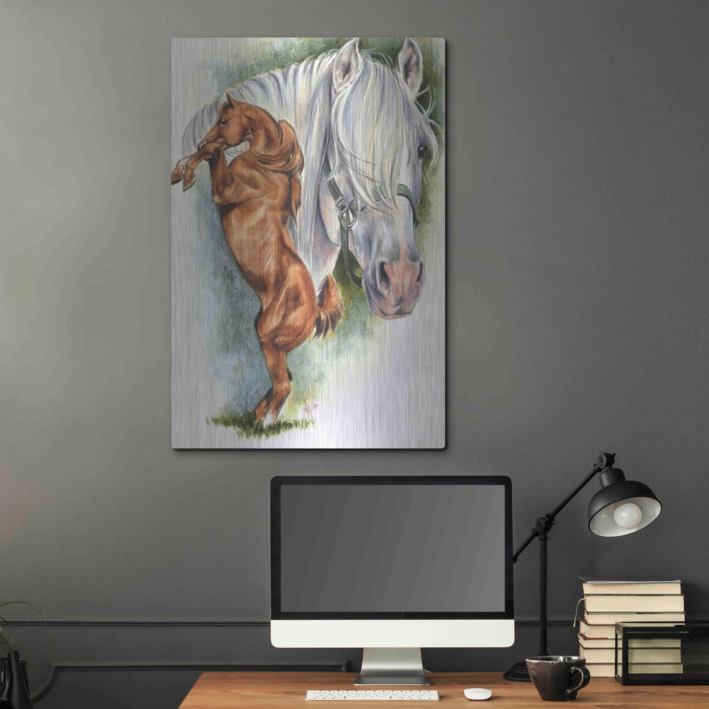 Luxe Metal Art 'Andalusian - Spanish Mustang' by Barbara Keith, Metal Wall Art,24x36