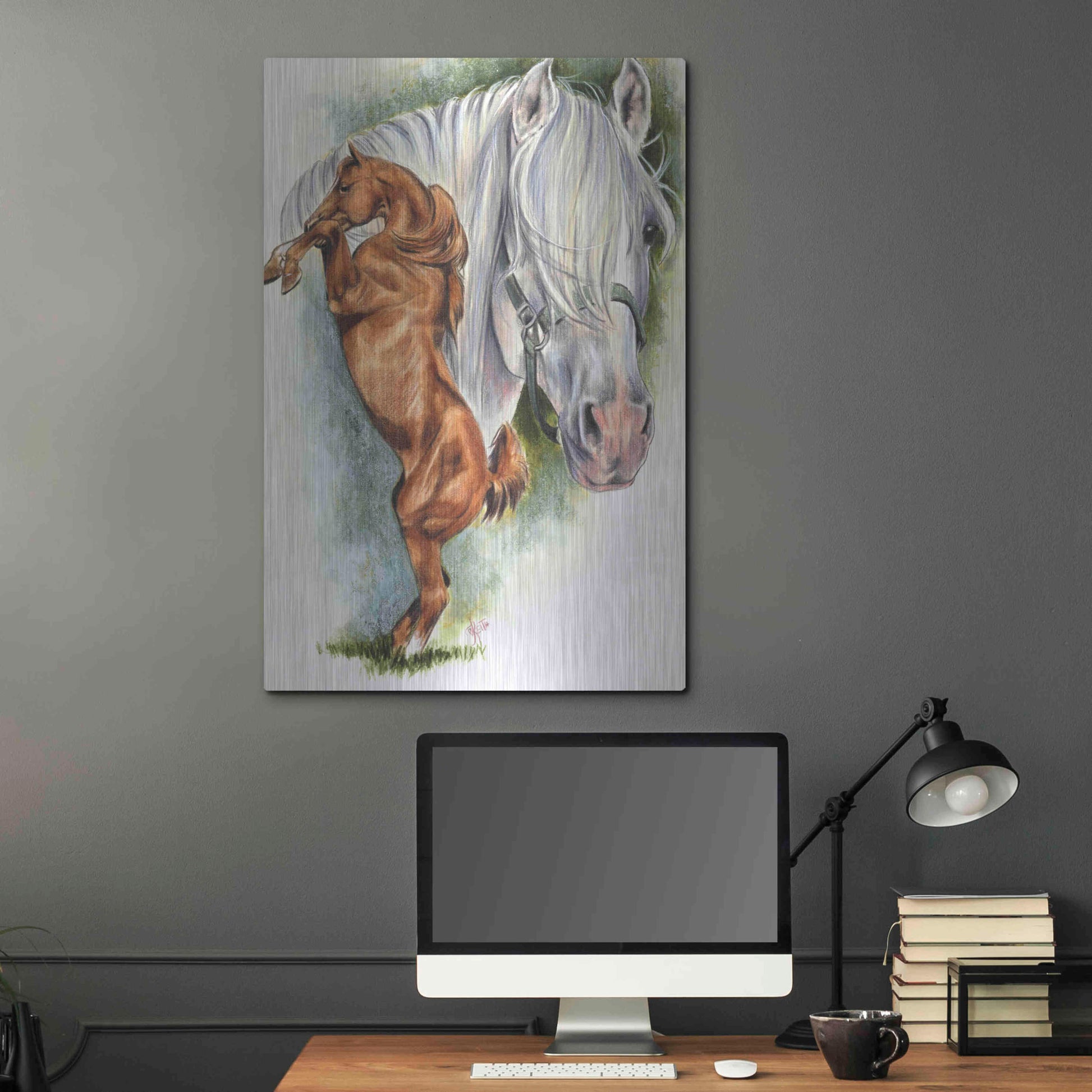 Luxe Metal Art 'Andalusian - Spanish Mustang' by Barbara Keith, Metal Wall Art,24x36