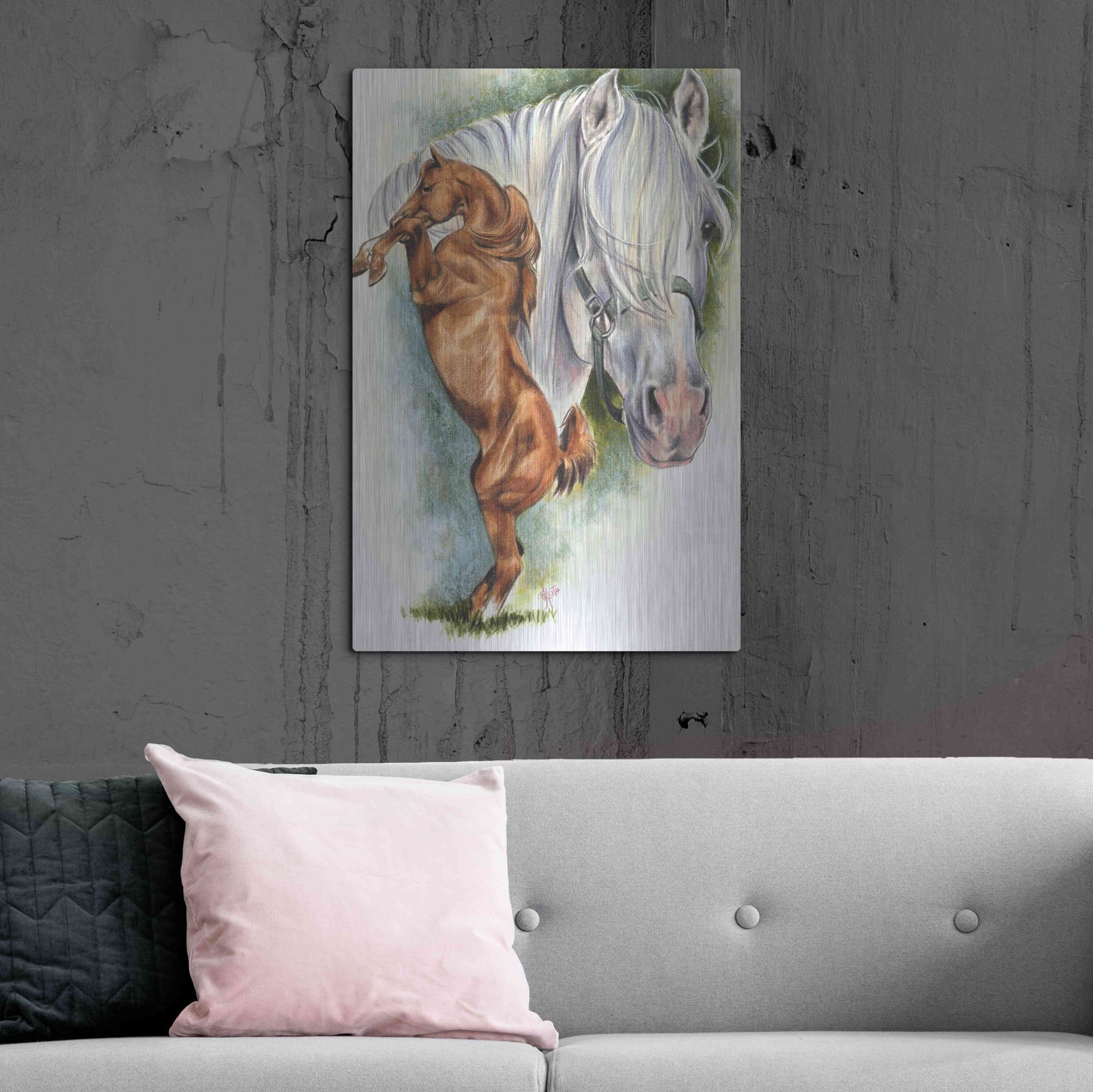 Luxe Metal Art 'Andalusian - Spanish Mustang' by Barbara Keith, Metal Wall Art,24x36