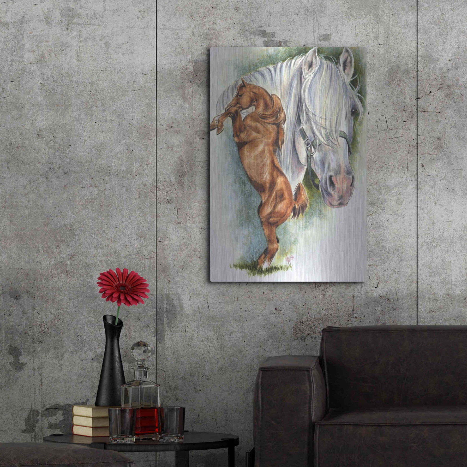 Luxe Metal Art 'Andalusian - Spanish Mustang' by Barbara Keith, Metal Wall Art,24x36