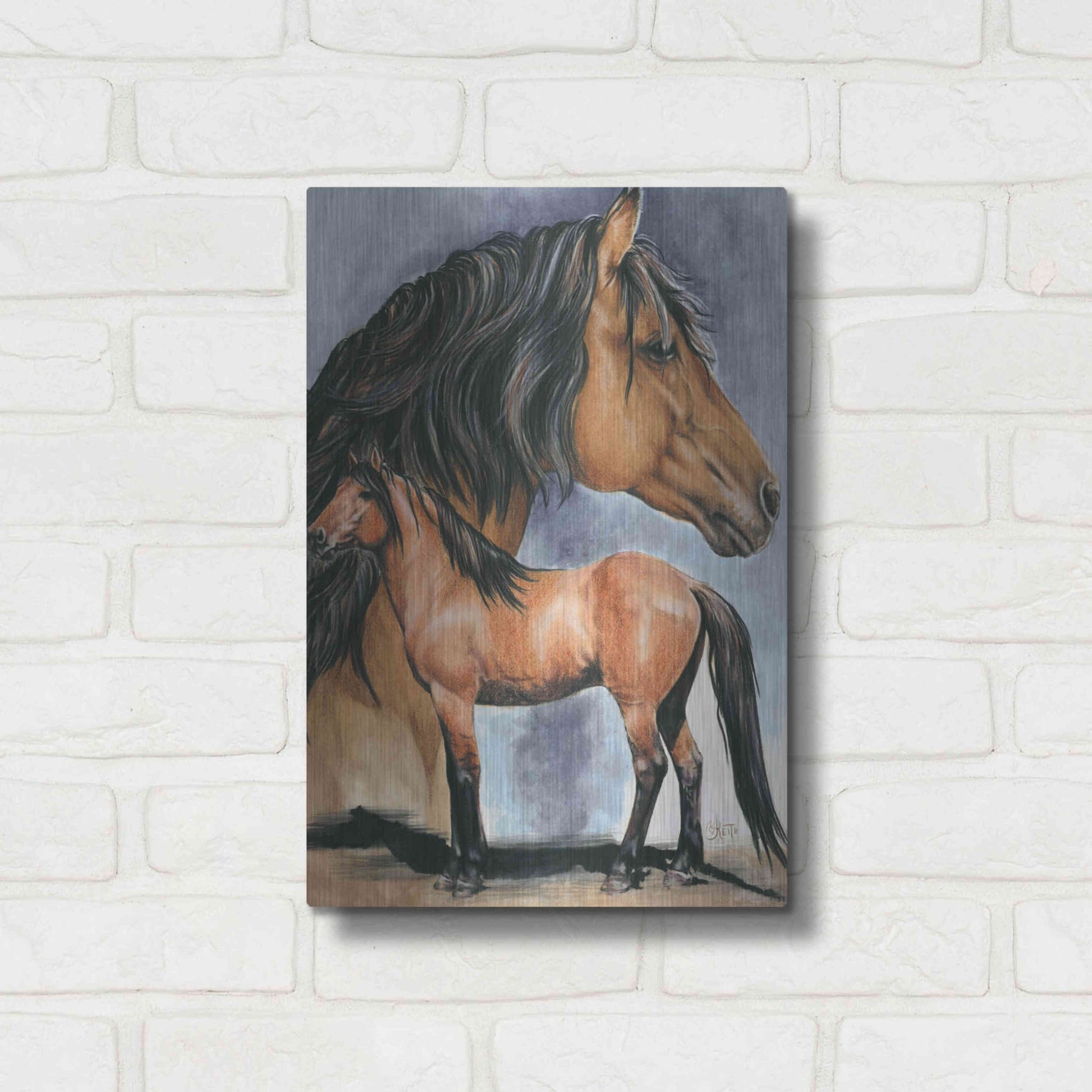 Luxe Metal Art 'Kiger Mustang' by Barbara Keith, Metal Wall Art,12x16