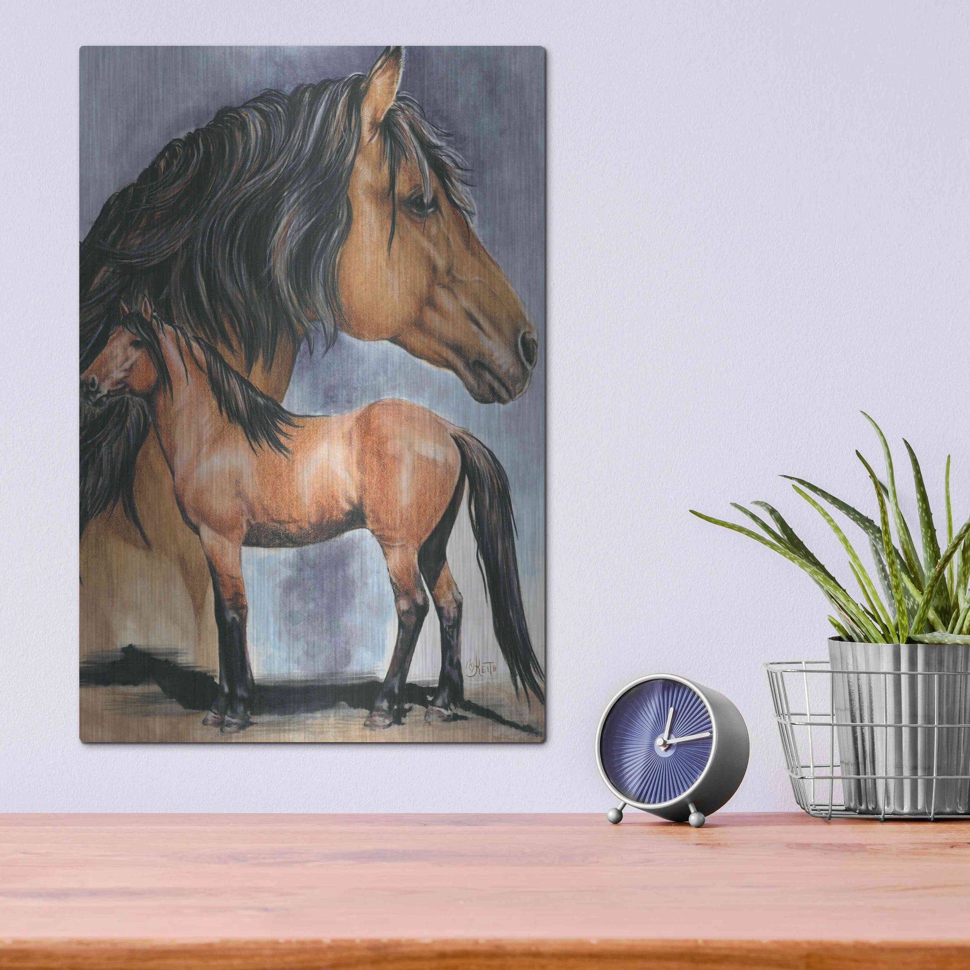 Luxe Metal Art 'Kiger Mustang' by Barbara Keith, Metal Wall Art,12x16