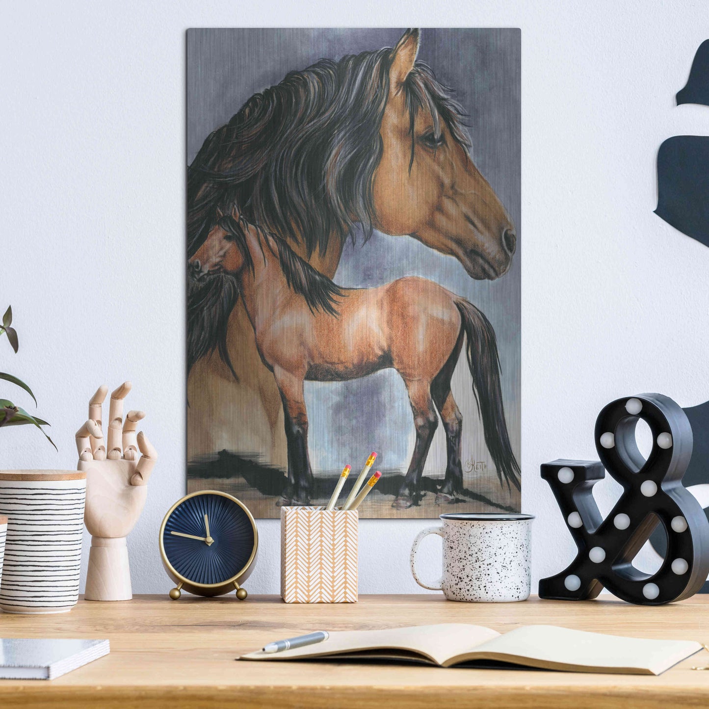 Luxe Metal Art 'Kiger Mustang' by Barbara Keith, Metal Wall Art,12x16