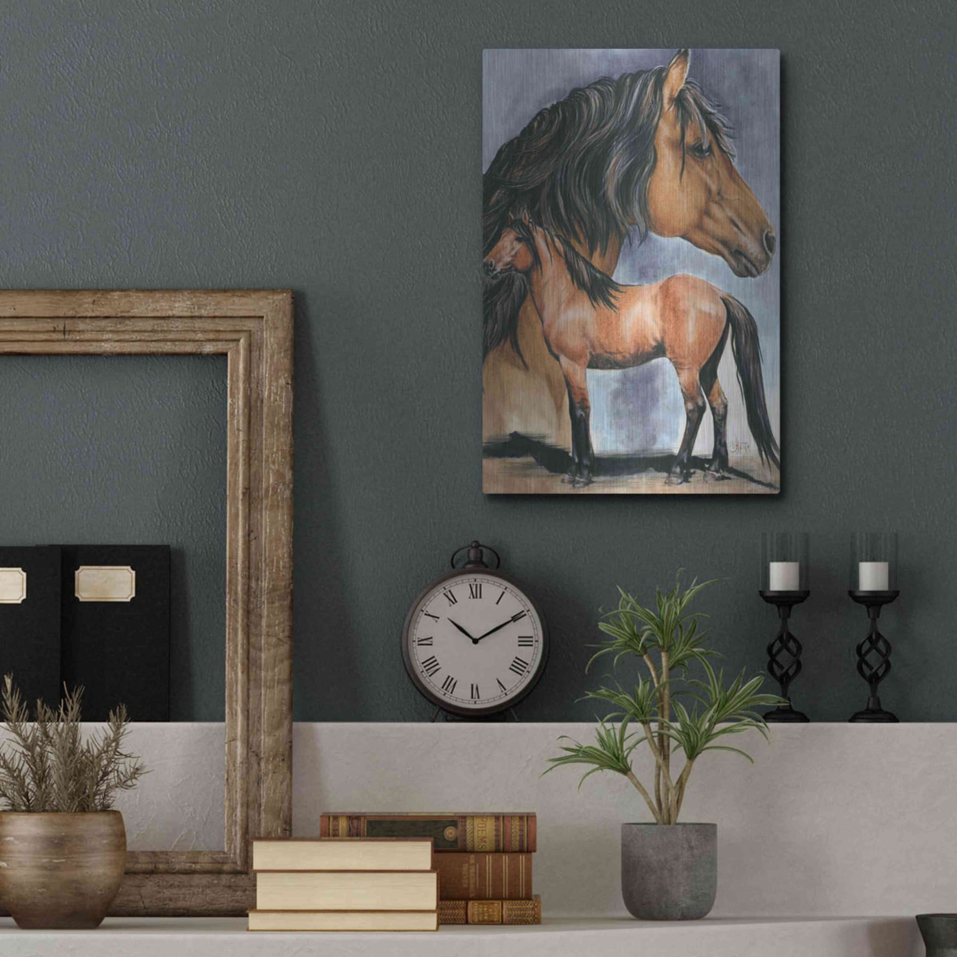 Luxe Metal Art 'Kiger Mustang' by Barbara Keith, Metal Wall Art,12x16
