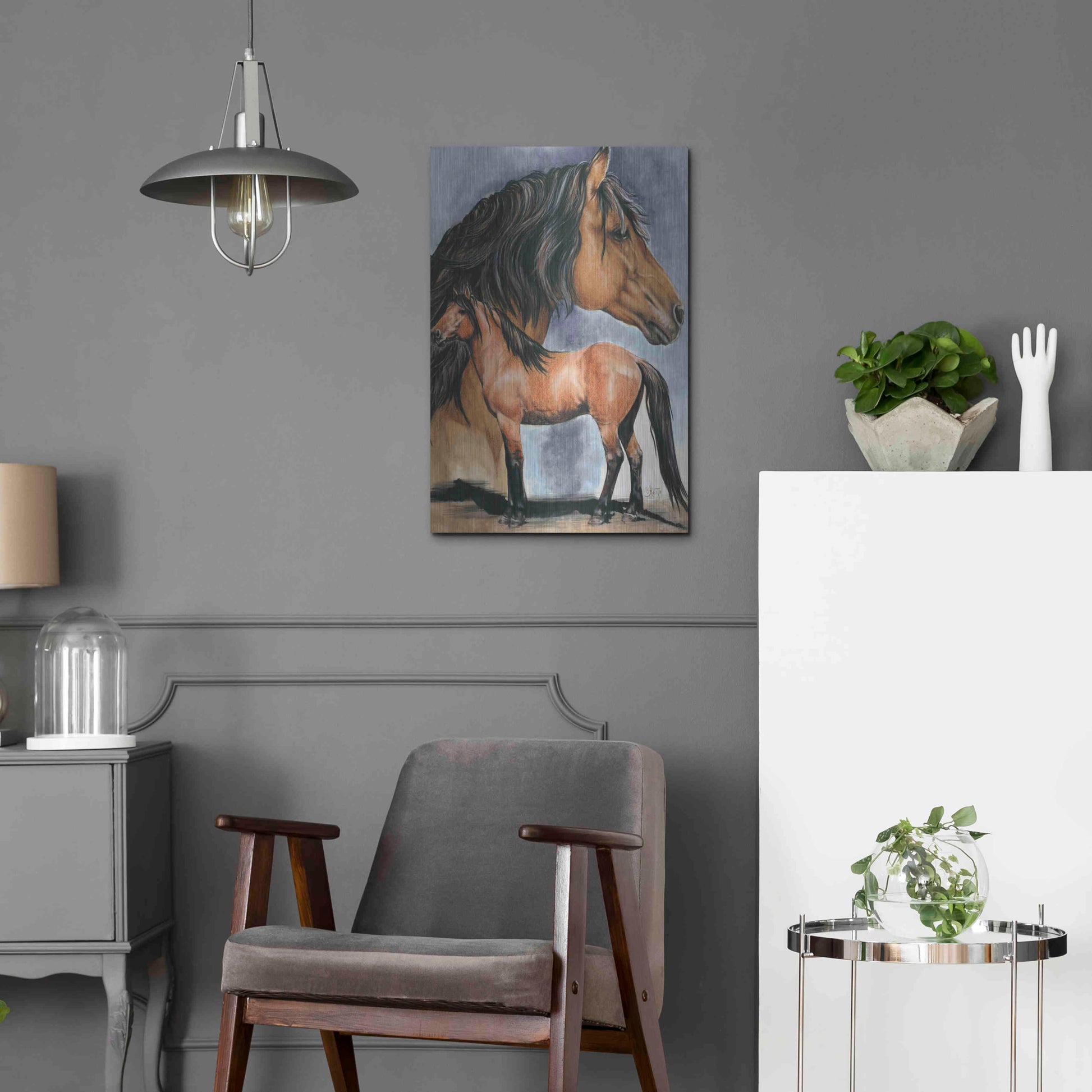 Luxe Metal Art 'Kiger Mustang' by Barbara Keith, Metal Wall Art,16x24