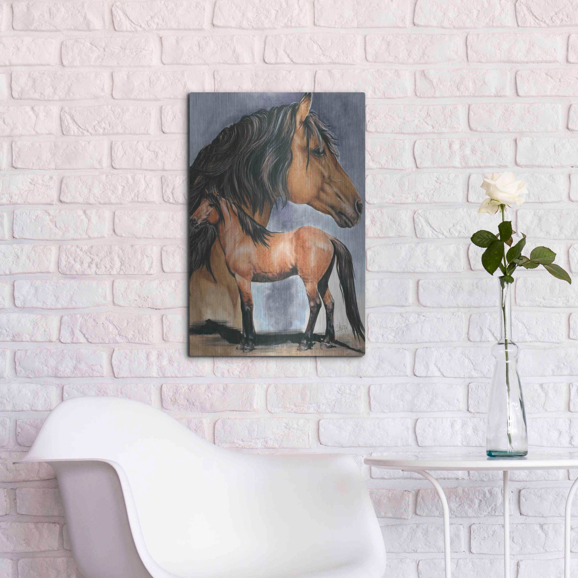 Luxe Metal Art 'Kiger Mustang' by Barbara Keith, Metal Wall Art,16x24