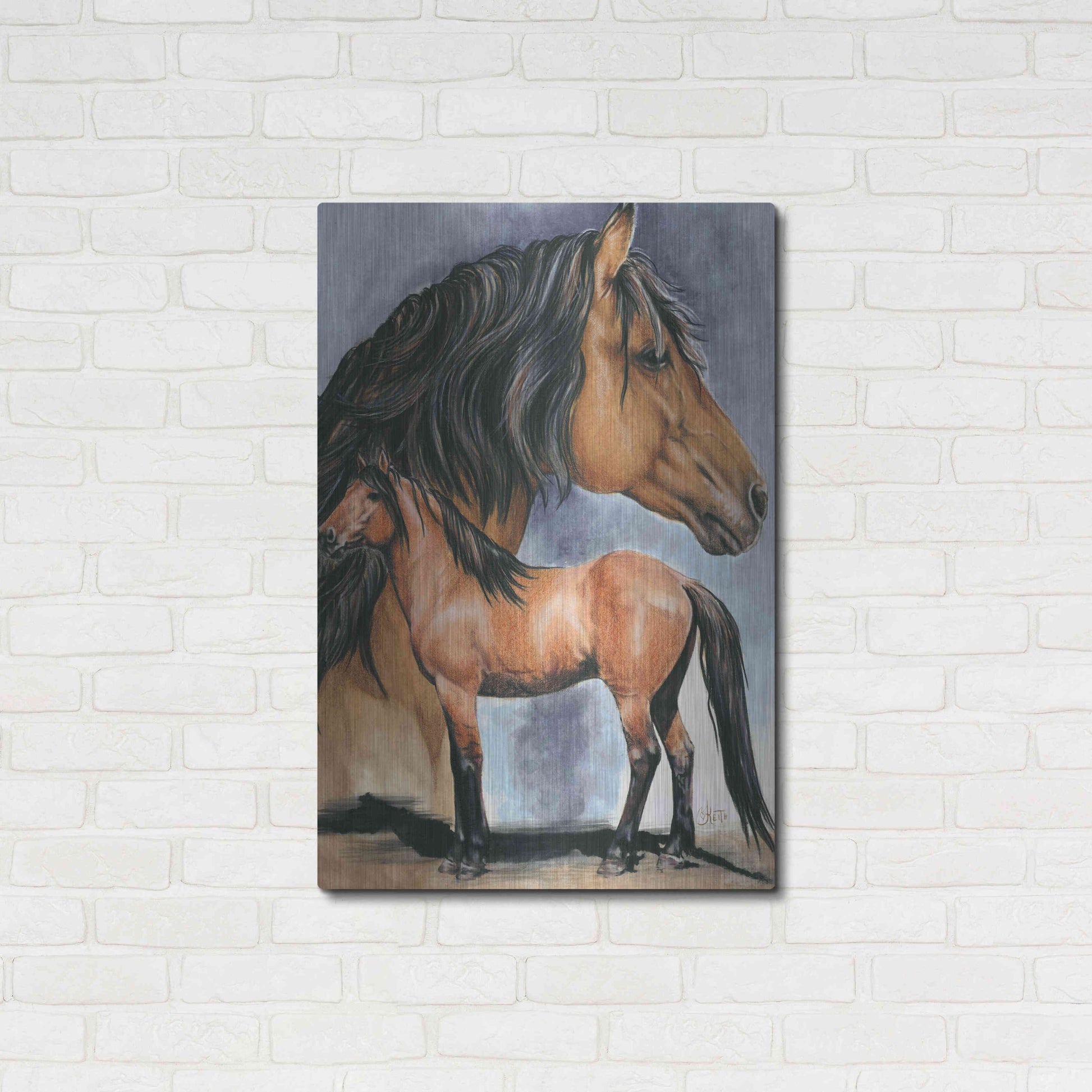 Luxe Metal Art 'Kiger Mustang' by Barbara Keith, Metal Wall Art,24x36