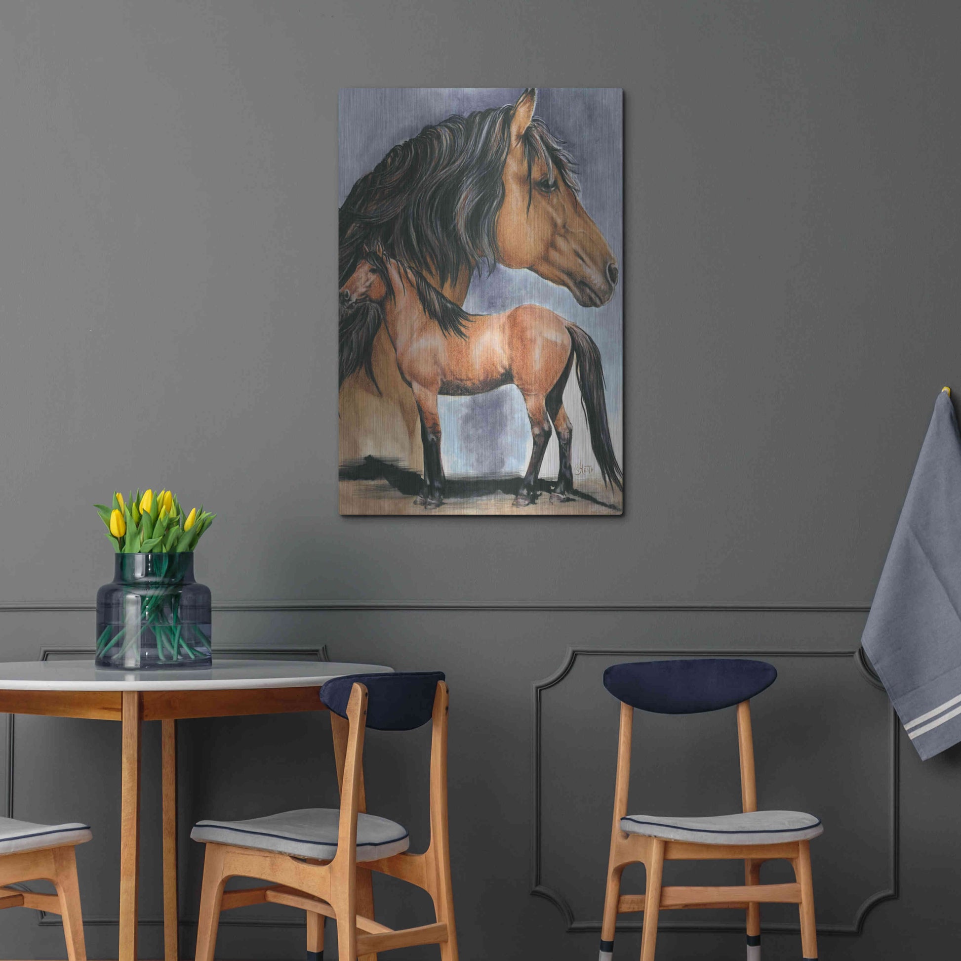 Luxe Metal Art 'Kiger Mustang' by Barbara Keith, Metal Wall Art,24x36