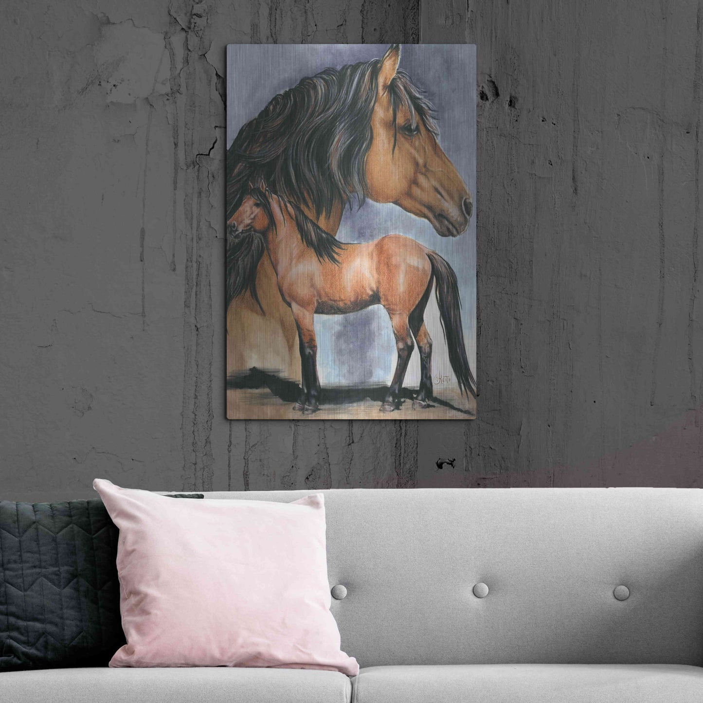 Luxe Metal Art 'Kiger Mustang' by Barbara Keith, Metal Wall Art,24x36
