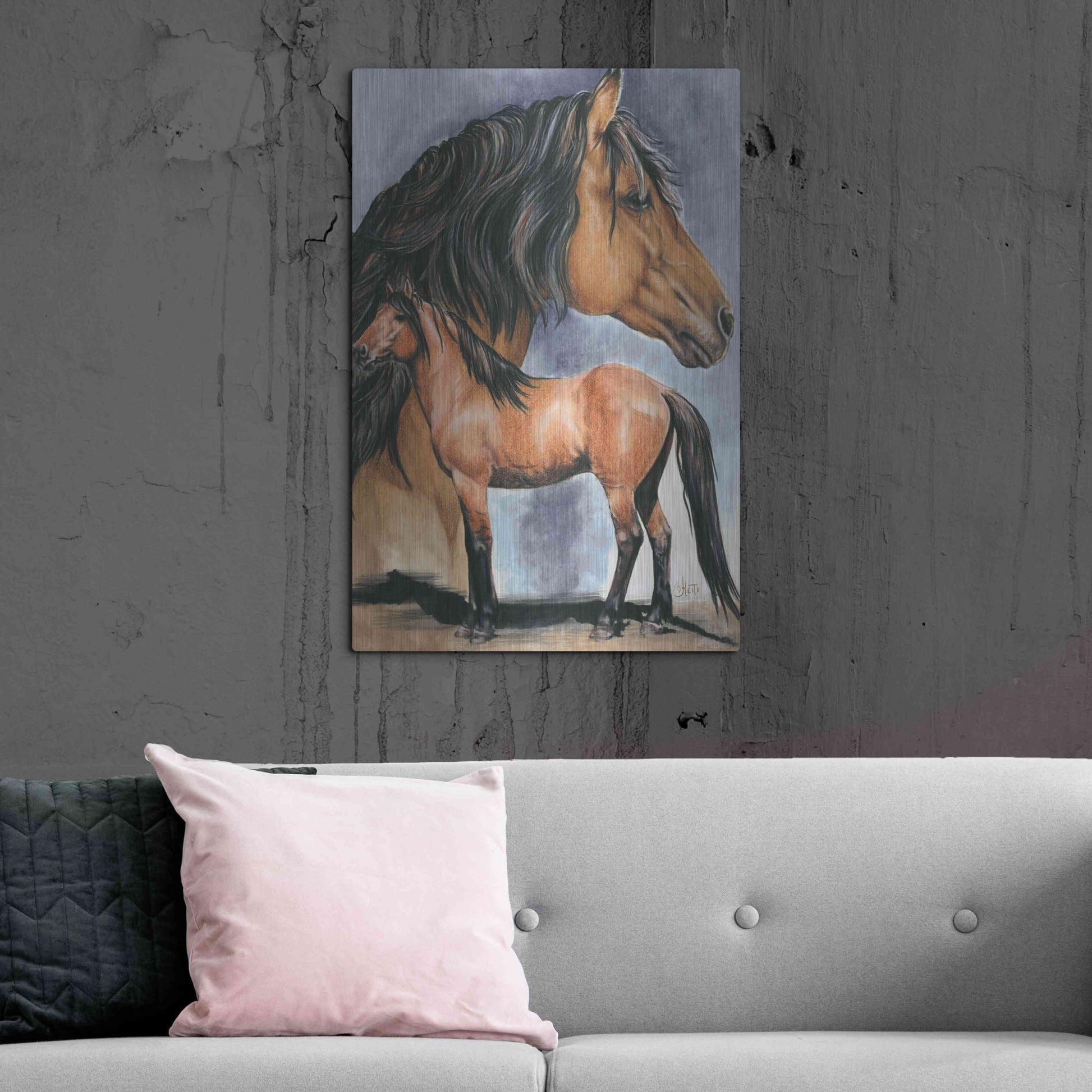 Luxe Metal Art 'Kiger Mustang' by Barbara Keith, Metal Wall Art,24x36