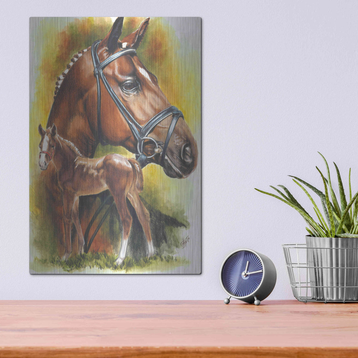 Luxe Metal Art 'Trakehner' by Barbara Keith, Metal Wall Art,12x16