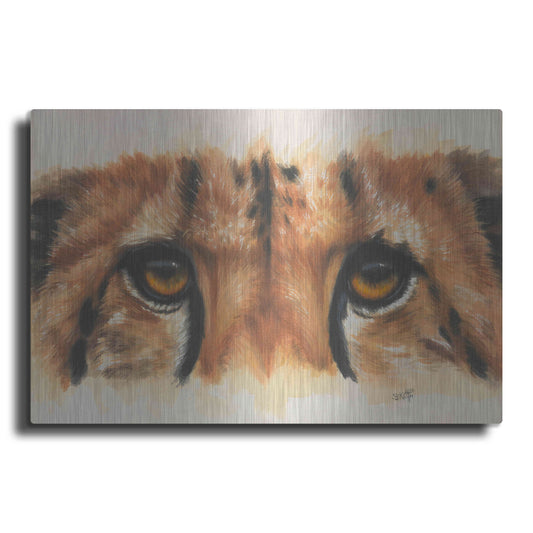 Luxe Metal Art 'Eye- Catching Cheetah' by Barbara Keith, Metal Wall Art