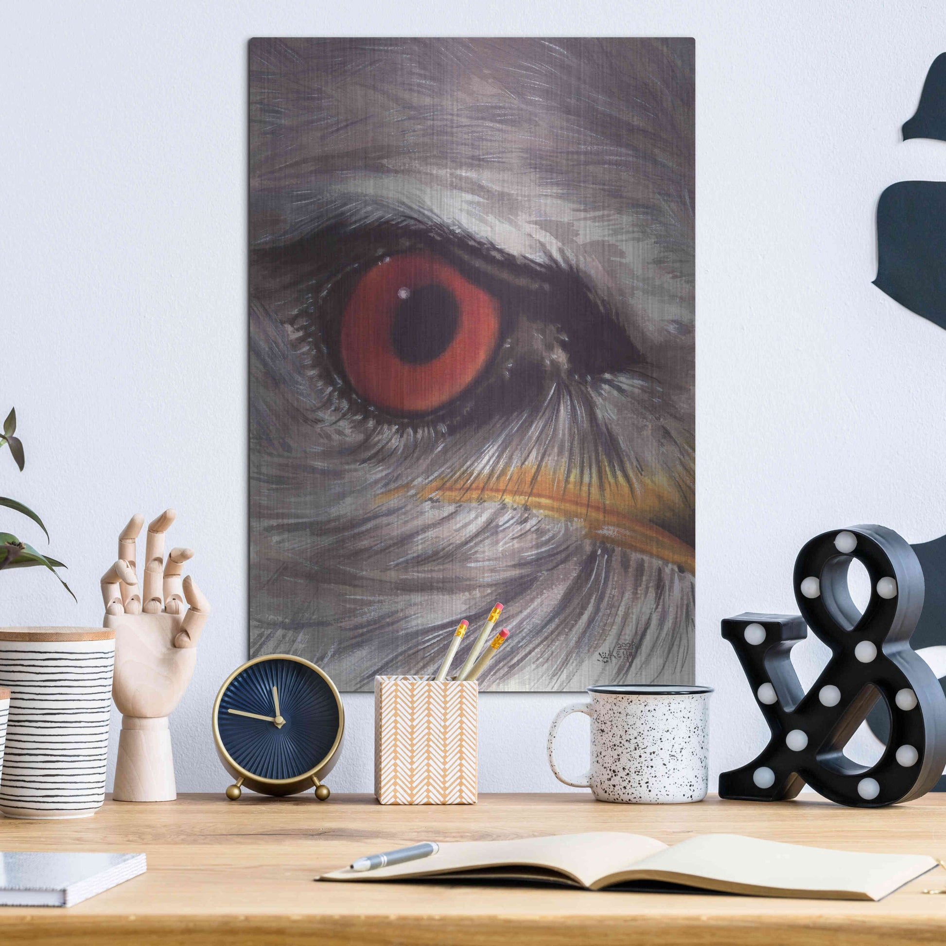 Luxe Metal Art 'Eye Catching Kite' by Barbara Keith, Metal Wall Art,12x16