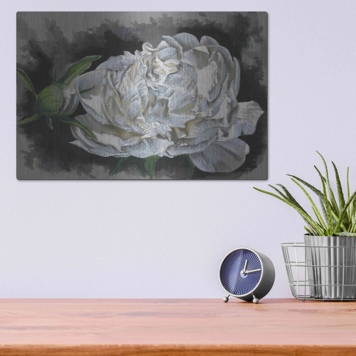Luxe Metal Art 'Demure' by Barbara Keith, Metal Wall Art,16x12