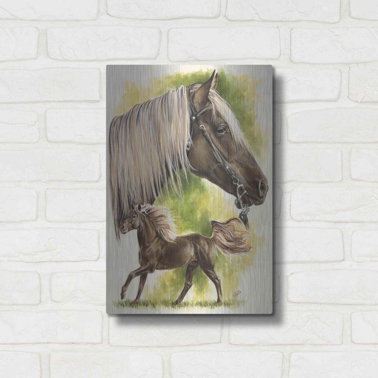 Luxe Metal Art 'Rocky Mountain Horse' by Barbara Keith, Metal Wall Art,12x16