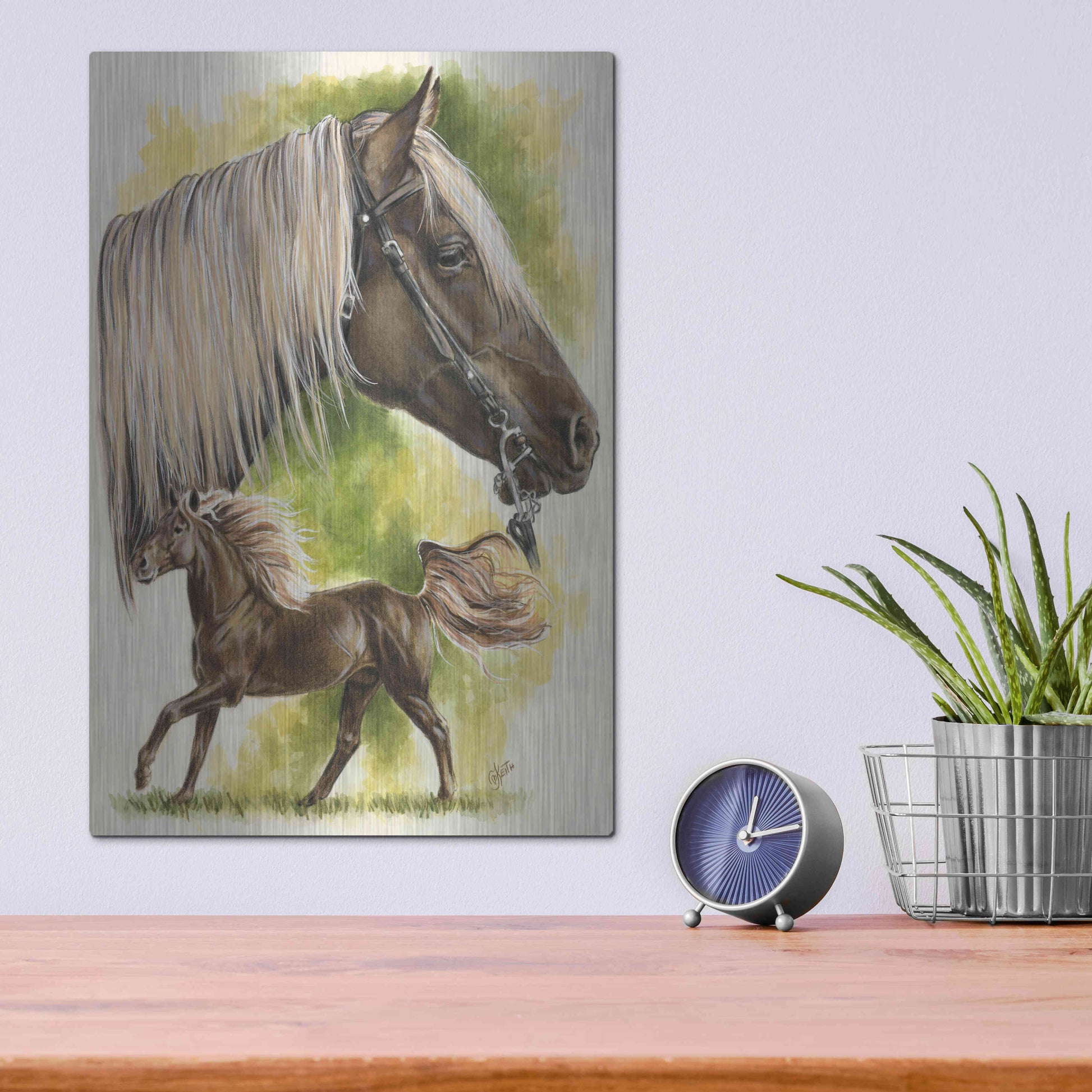 Luxe Metal Art 'Rocky Mountain Horse' by Barbara Keith, Metal Wall Art,12x16