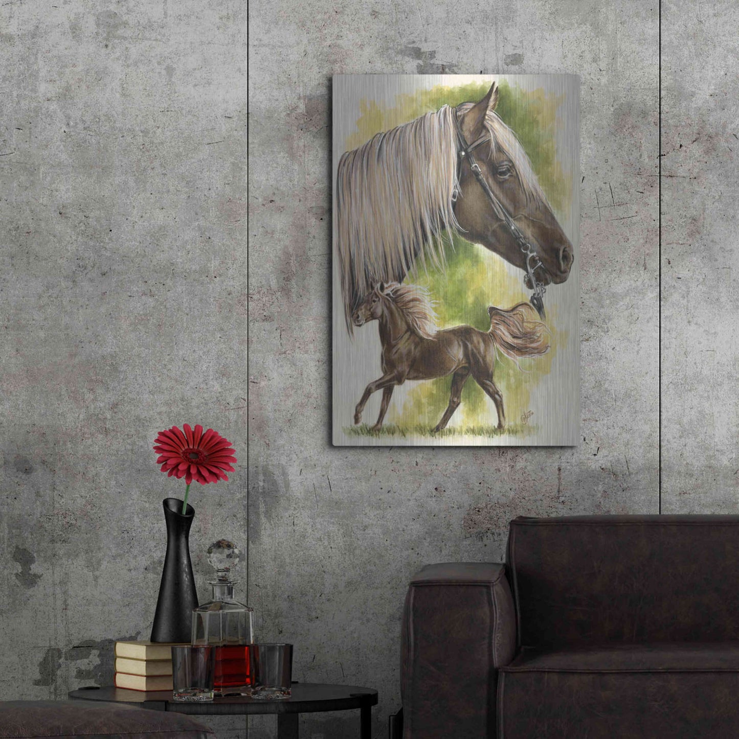 Luxe Metal Art 'Rocky Mountain Horse' by Barbara Keith, Metal Wall Art,24x36