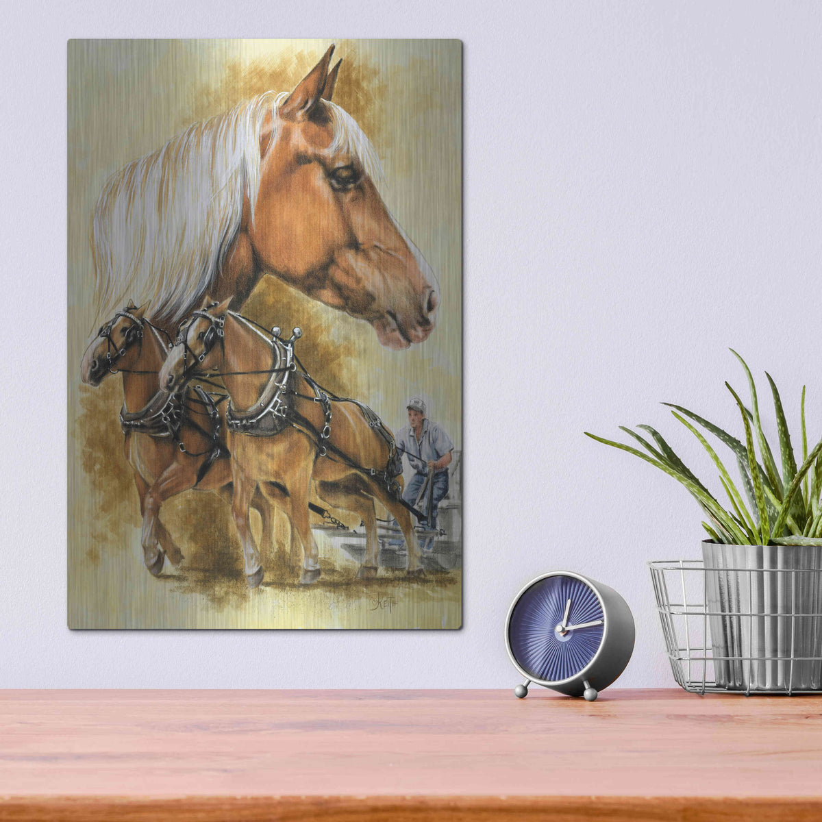 Luxe Metal Art 'Belgian' by Barbara Keith, Metal Wall Art,12x16