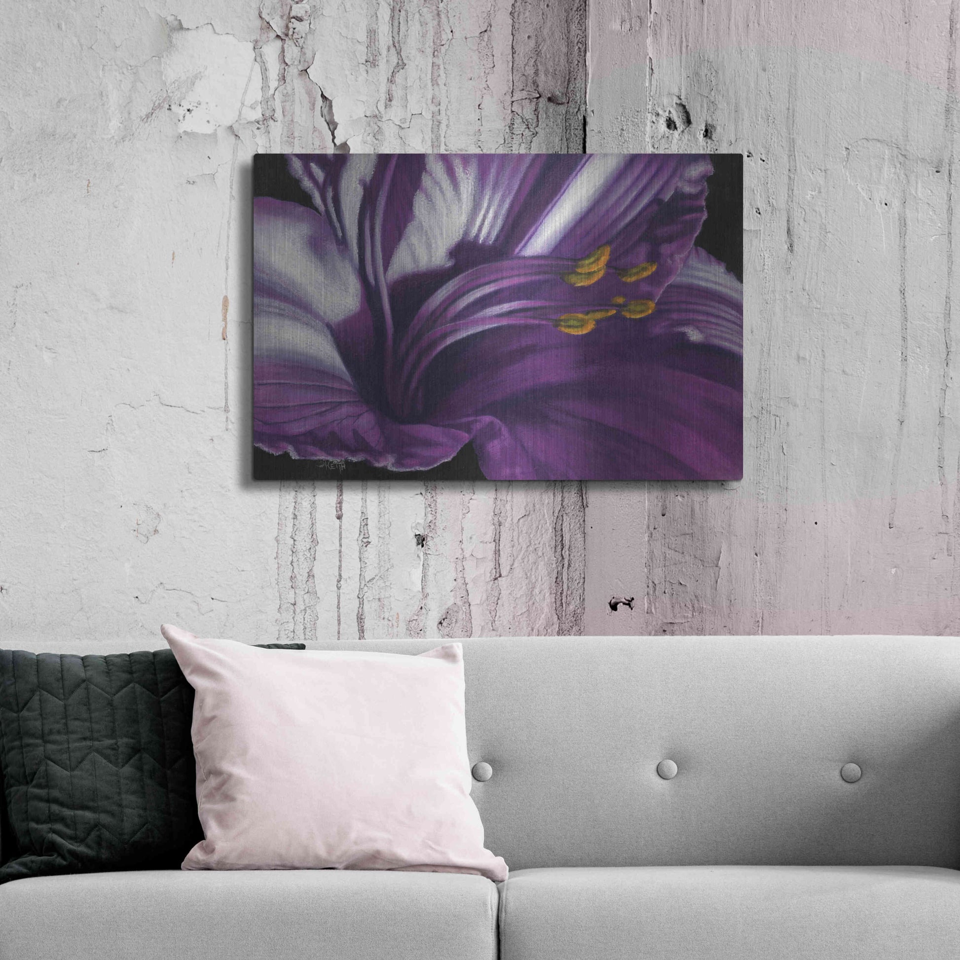 Luxe Metal Art 'Amethyst' by Barbara Keith, Metal Wall Art,36x24