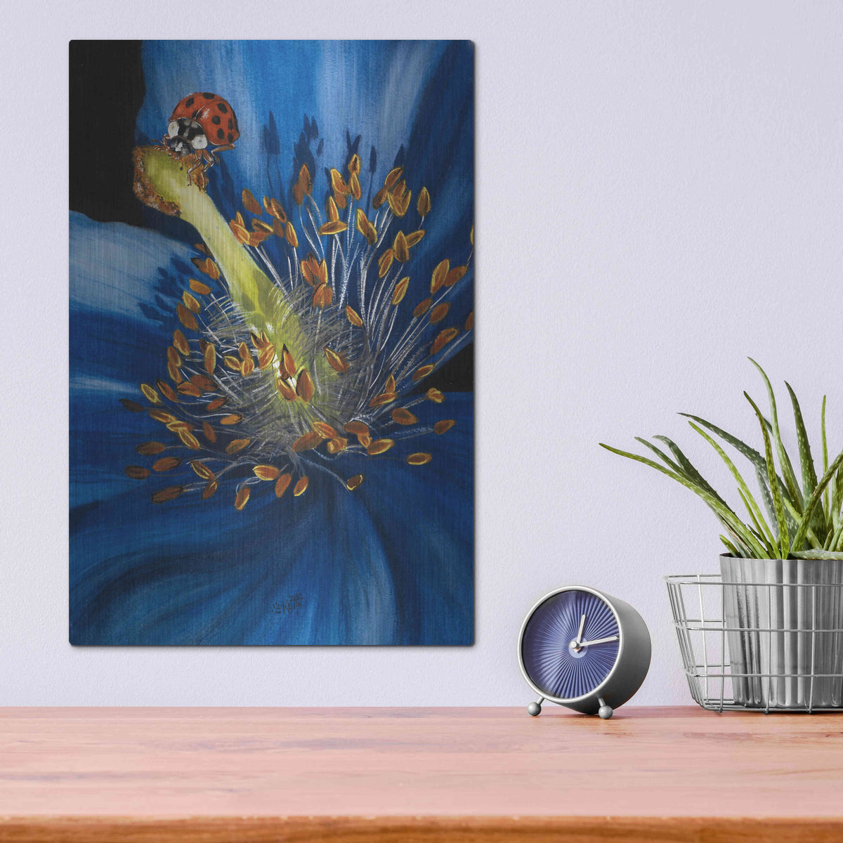 Luxe Metal Art 'Lazuline' by Barbara Keith, Metal Wall Art,12x16