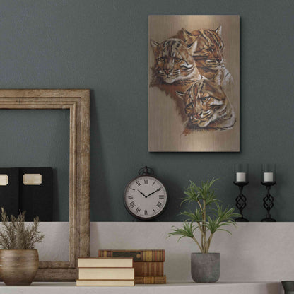 Luxe Metal Art 'Fire Cat' by Barbara Keith, Metal Wall Art,12x16