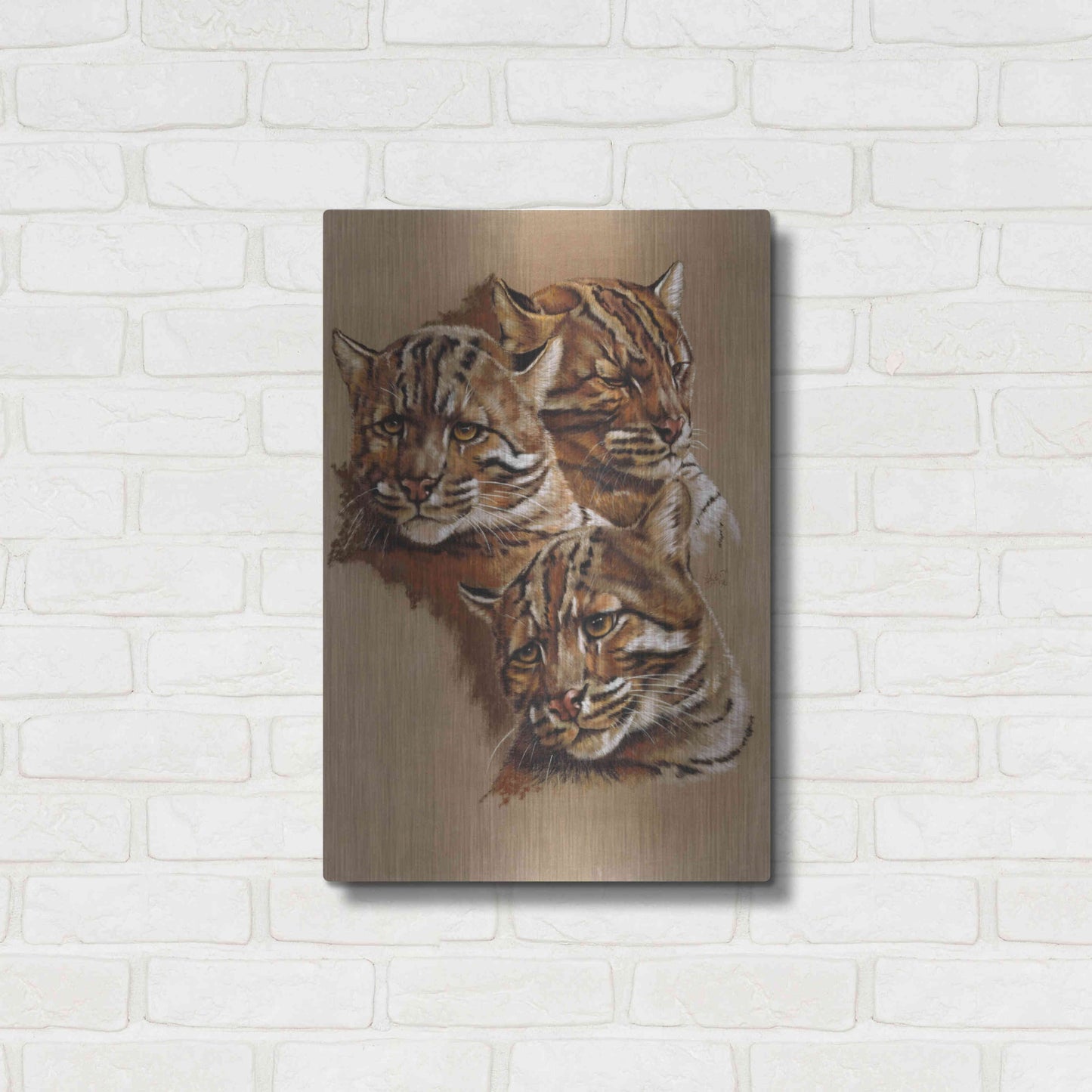 Luxe Metal Art 'Fire Cat' by Barbara Keith, Metal Wall Art,16x24