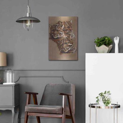 Luxe Metal Art 'Fire Cat' by Barbara Keith, Metal Wall Art,16x24