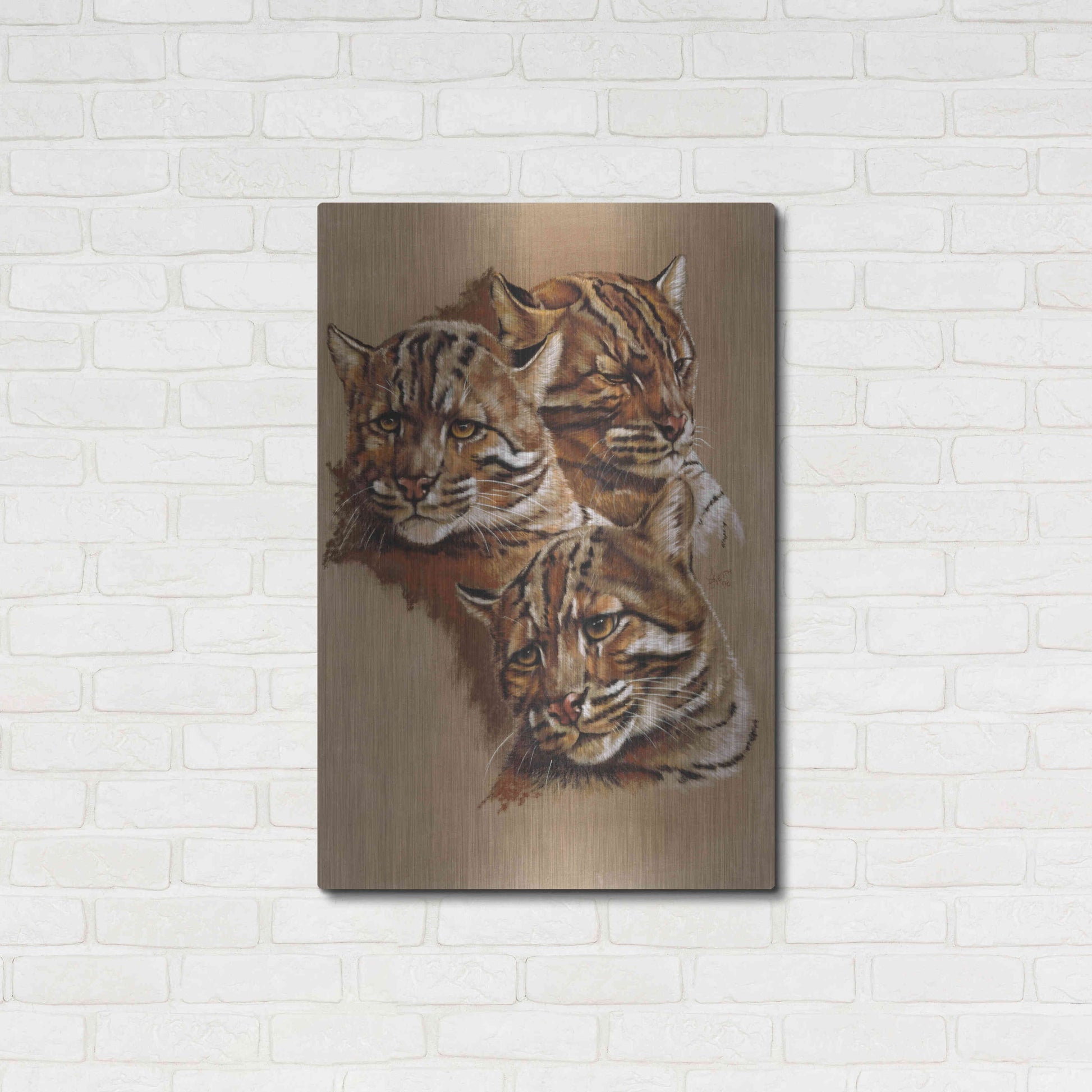 Luxe Metal Art 'Fire Cat' by Barbara Keith, Metal Wall Art,24x36