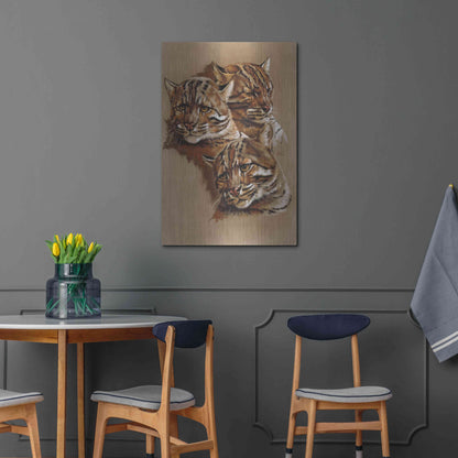 Luxe Metal Art 'Fire Cat' by Barbara Keith, Metal Wall Art,24x36