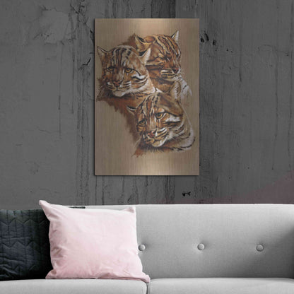 Luxe Metal Art 'Fire Cat' by Barbara Keith, Metal Wall Art,24x36