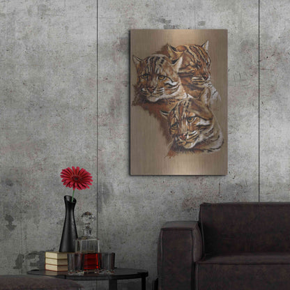 Luxe Metal Art 'Fire Cat' by Barbara Keith, Metal Wall Art,24x36