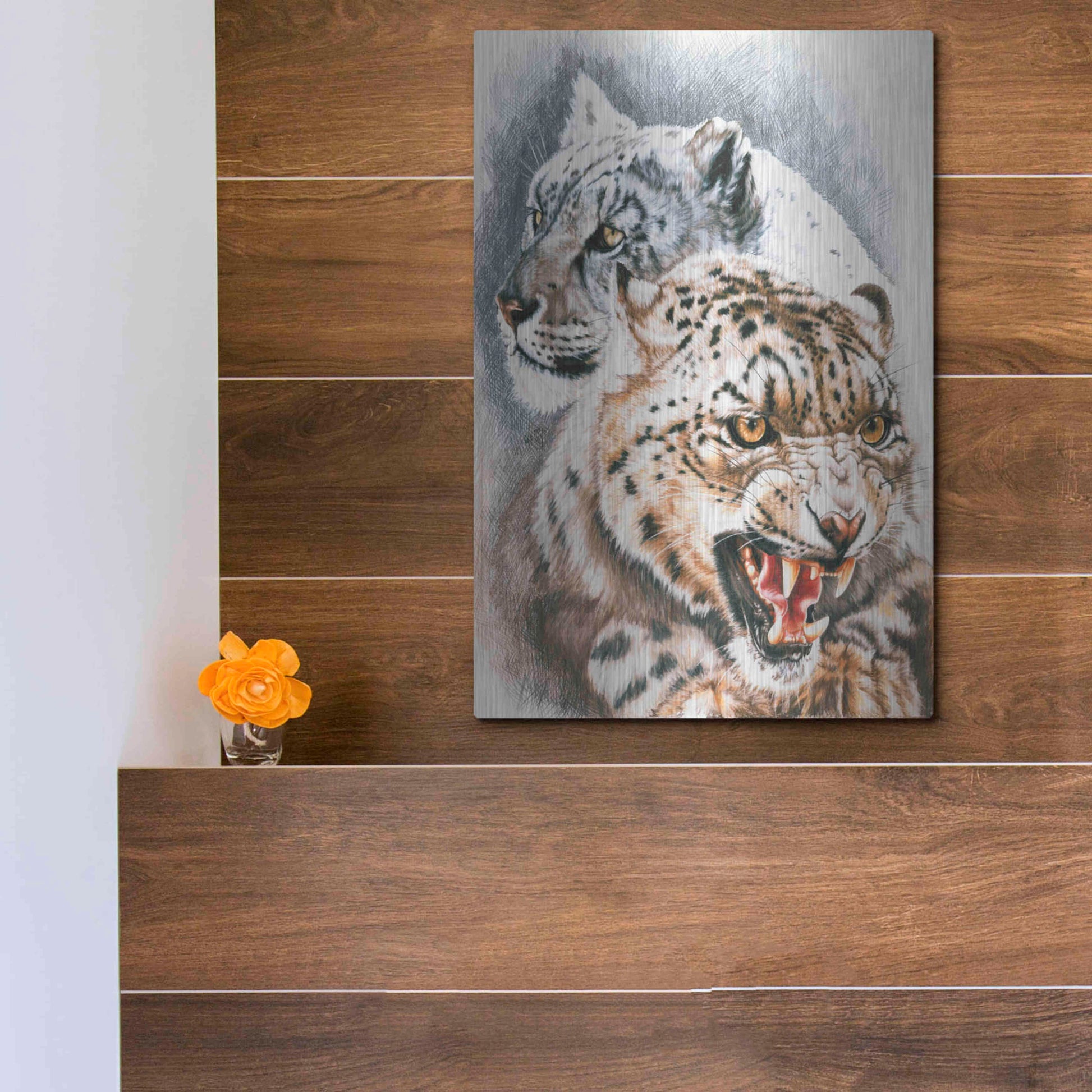 Luxe Metal Art 'Savage Perfection' by Barbara Keith, Metal Wall Art,12x16