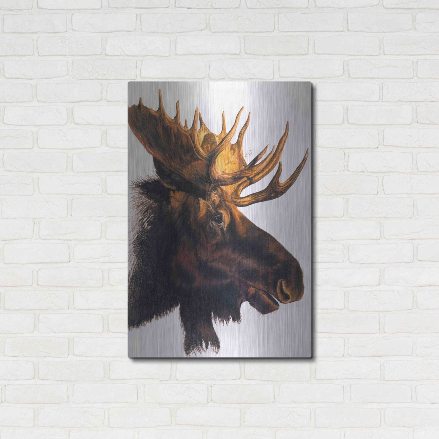 Luxe Metal Art 'Bullwinkle' by Barbara Keith, Metal Wall Art,24x36