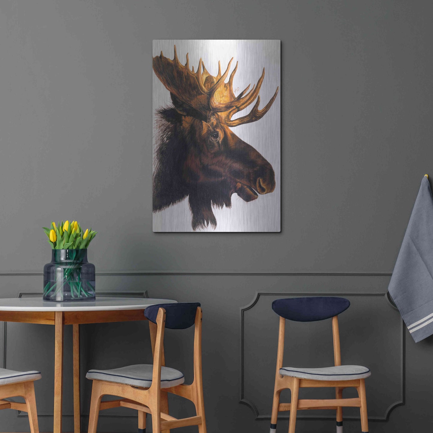 Luxe Metal Art 'Bullwinkle' by Barbara Keith, Metal Wall Art,24x36