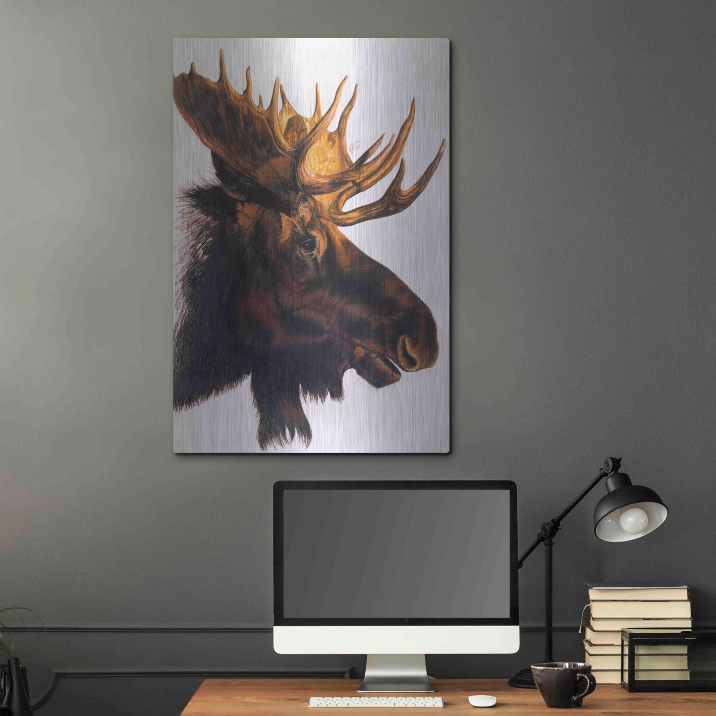 Luxe Metal Art 'Bullwinkle' by Barbara Keith, Metal Wall Art,24x36