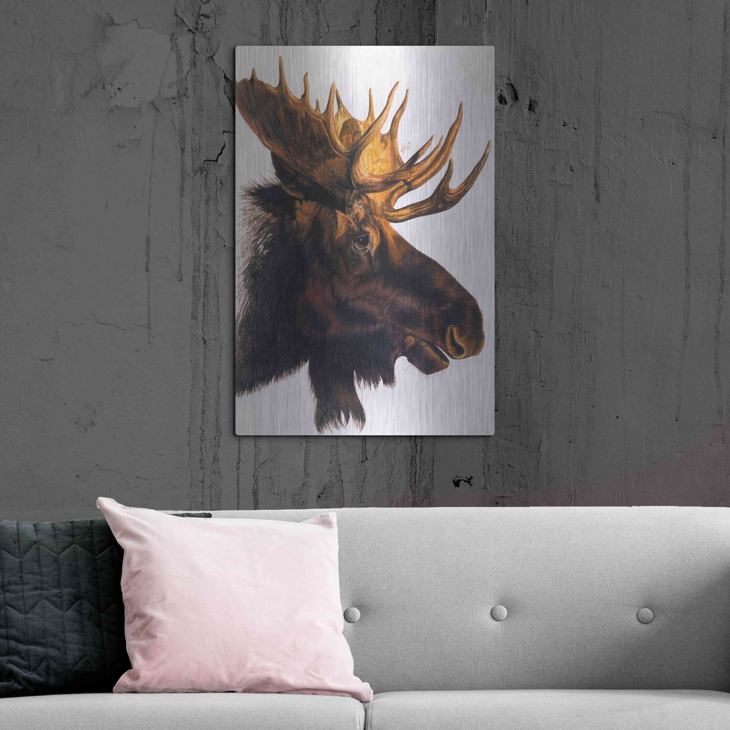 Luxe Metal Art 'Bullwinkle' by Barbara Keith, Metal Wall Art,24x36