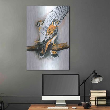 Luxe Metal Art 'Elegant Raptor' by Barbara Keith, Metal Wall Art,24x36