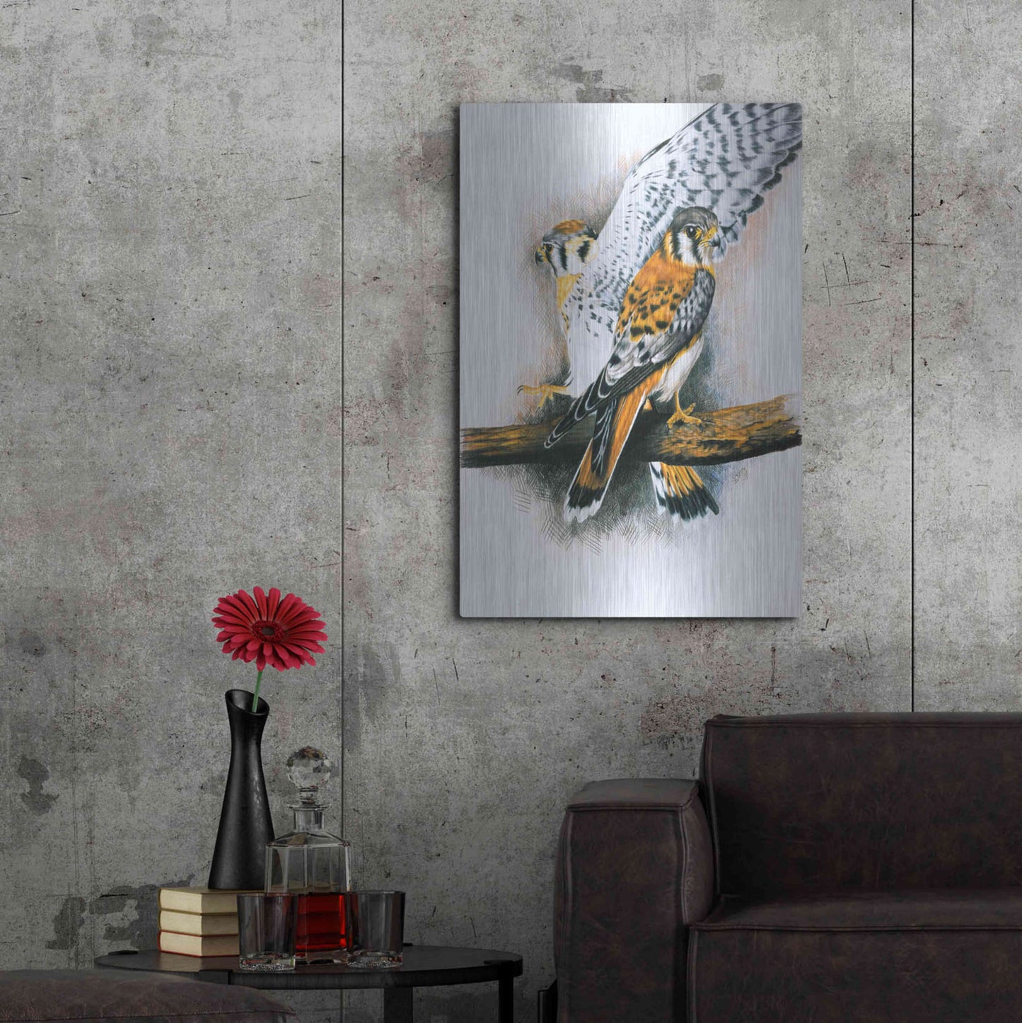 Luxe Metal Art 'Elegant Raptor' by Barbara Keith, Metal Wall Art,24x36