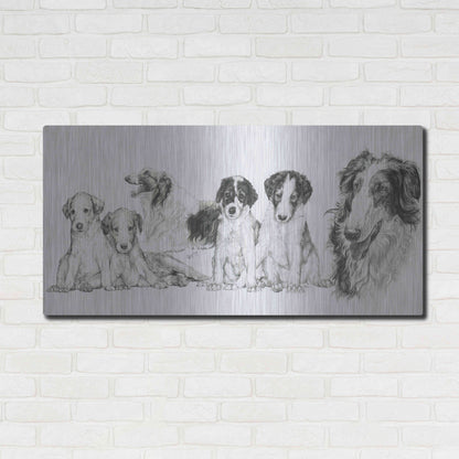 Luxe Metal Art 'Growing Up Borzoi' by Barbara Keith, Metal Wall Art,48x24