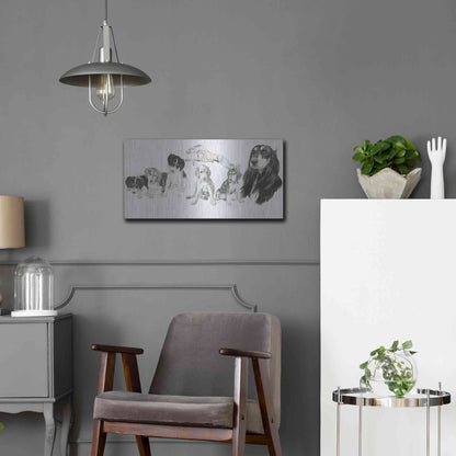 Luxe Metal Art 'Growing Up Saluki' by Barbara Keith, Metal Wall Art,24x12